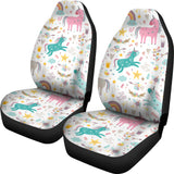 Colorful Unicorn Pattern  Universal Fit Car Seat Covers