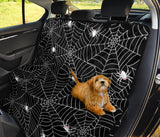 Spider Web Design Pattern Black Background White Cobweb Dog Car Seat Covers
