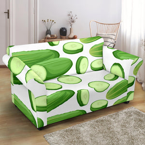 Cucumber Whole Slices Pattern Loveseat Couch Slipcover