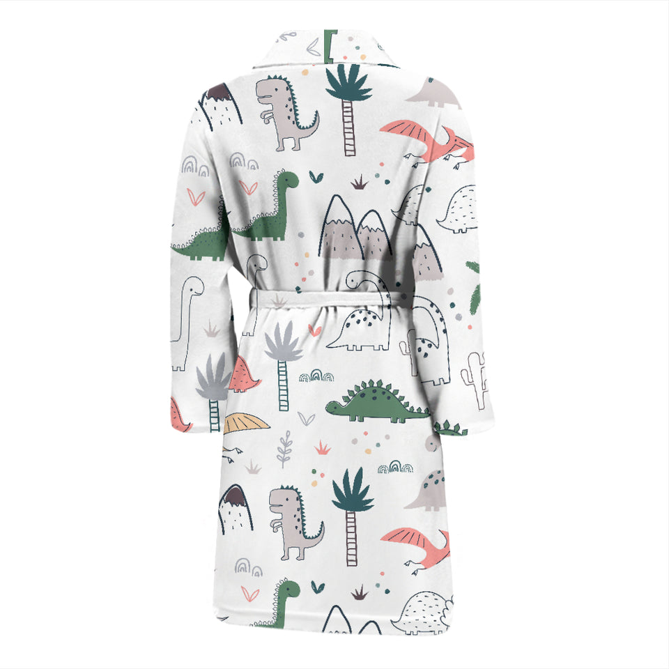 Cute Cartoon Dinosaurs Tree Pattern Men'S Bathrobe