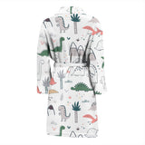 Cute Cartoon Dinosaurs Tree Pattern Men'S Bathrobe