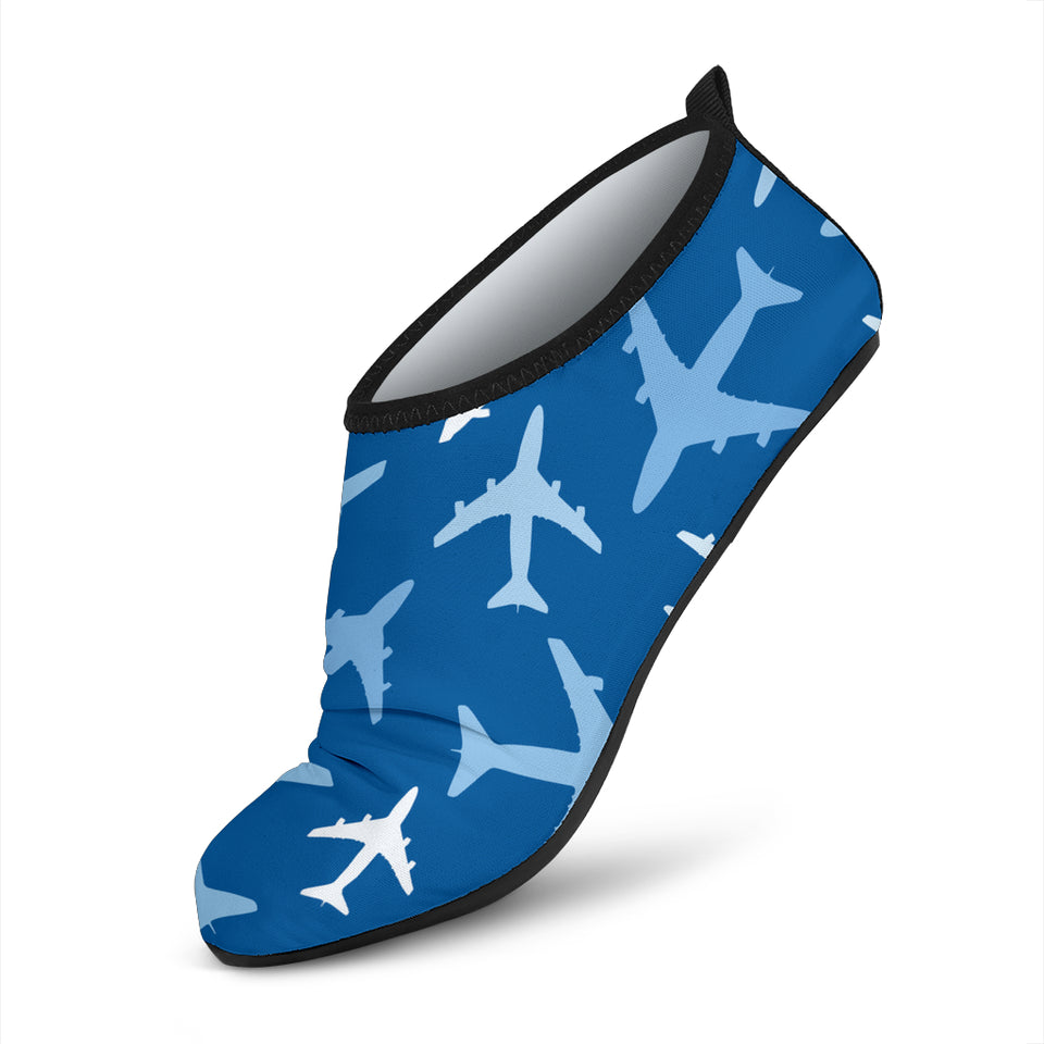 Airplane Pattern In The Sky Aqua Shoes