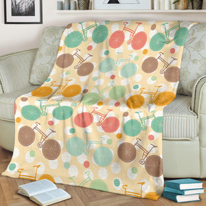 Bicycle Pattern Print Design 01 Premium Blanket