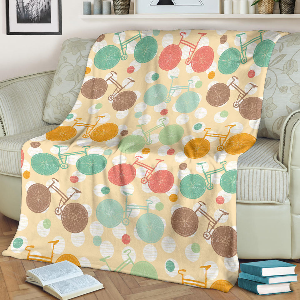 Bicycle Pattern Print Design 01 Premium Blanket
