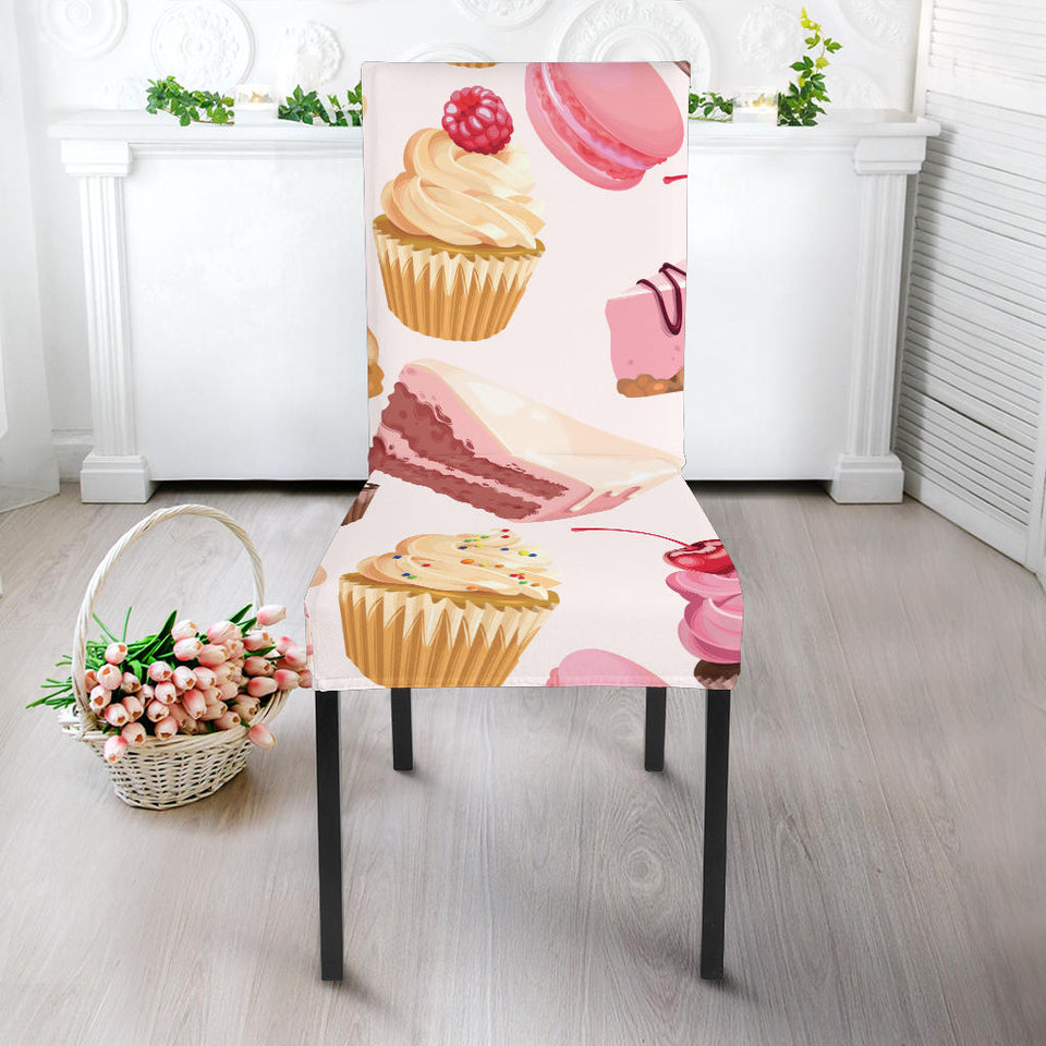 Cake Cupcake Sweets Pattern Dining Chair Slipcover