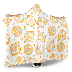 Hand Drawn Onion Pattern Hooded Blanket