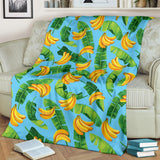 Banana Leaves Banana Design Pattern Premium Blanket
