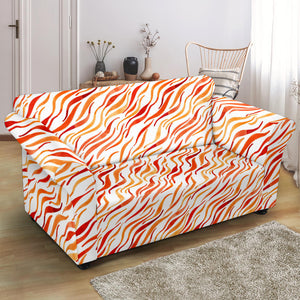 Fire Flame Watercolor Pattern Loveseat Couch Slipcover