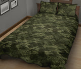 Digital Green camo camouflage pattern Quilt Bed Set