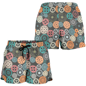 Gear Pattern Print Design 05 Women Shorts
