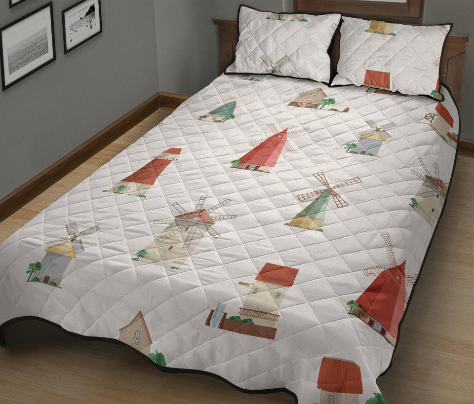 windmill design pattern Quilt Bed Set