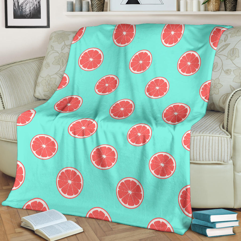 Grapefruit Green Background Premium Blanket