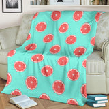 Grapefruit Green Background Premium Blanket