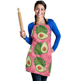 Avocado Slices Leaves Pink Back Ground Adjustable Apron