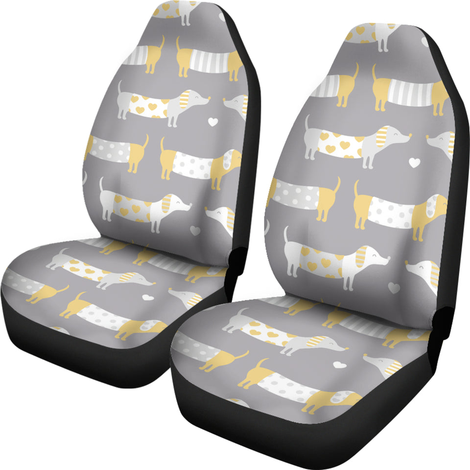 Cute Dachshund Dog Pattern Universal Fit Car Seat Covers
