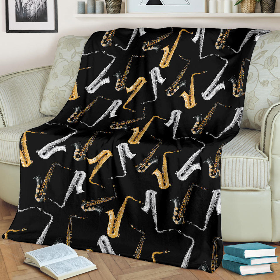 Saxophone Design Pattern Premium Blanket