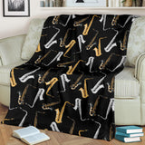 Saxophone Design Pattern Premium Blanket