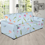 Watercolor Tulips Pattern Sofa Slipcover