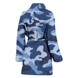 Blue Camo Camouflage Pattern Women'S Bathrobe