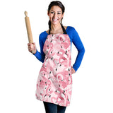 Pink Flamingos Pattern Background Adjustable Apron