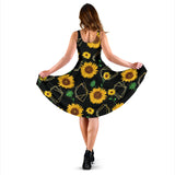 Sunflower Golden Polygonal Shapes Sleeveless Midi Dress