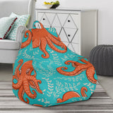 Octopus Turquoise Background Bean Bag Cover