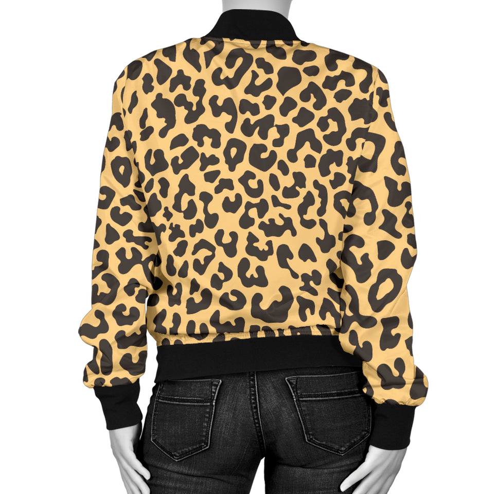 Leopard Skin Print Women'S Bomber Jacket