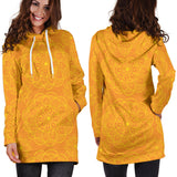 Orange Traditional Indian Element Pattern Women'S Hoodie Dress