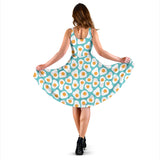 Fried Eggs Pattern Print Design 04 Sleeveless Midi Dress
