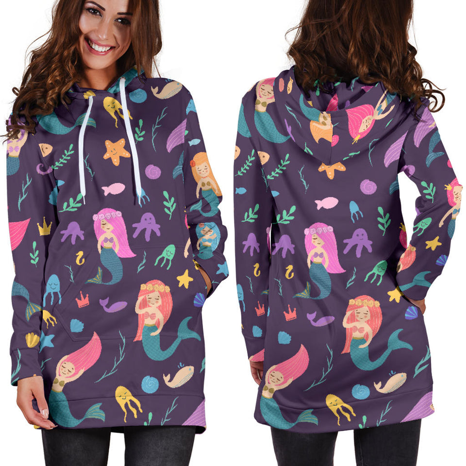 Beautiful Mermaid Fish Jellyfish Algae Other Marine World Women'S Hoodie Dress