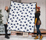 Swallow Pattern Print Design 03 Premium Quilt