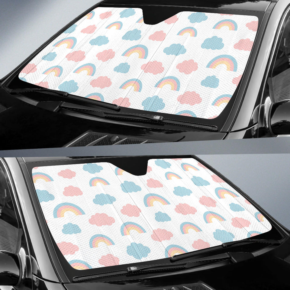 Cute Rainbow Clound Pattern Car Sun Shade