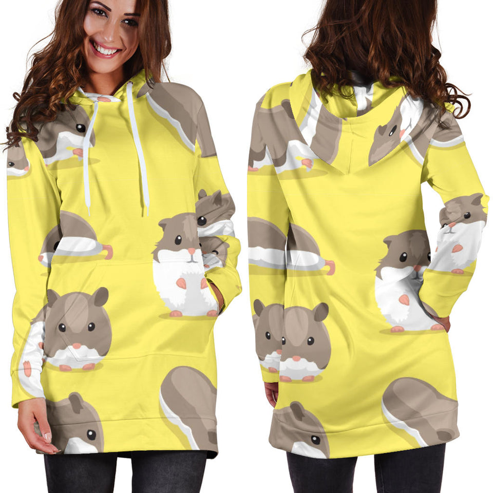 Cute Hamster Pattern Women'S Hoodie Dress