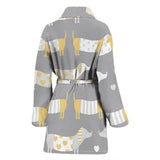 Cute Dachshund Dog Pattern Women'S Bathrobe