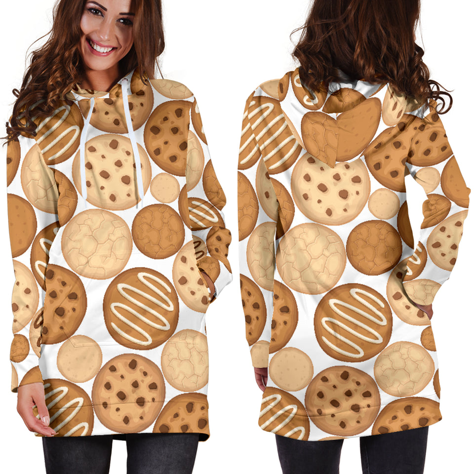 Various Cookie Pattern Women'S Hoodie Dress