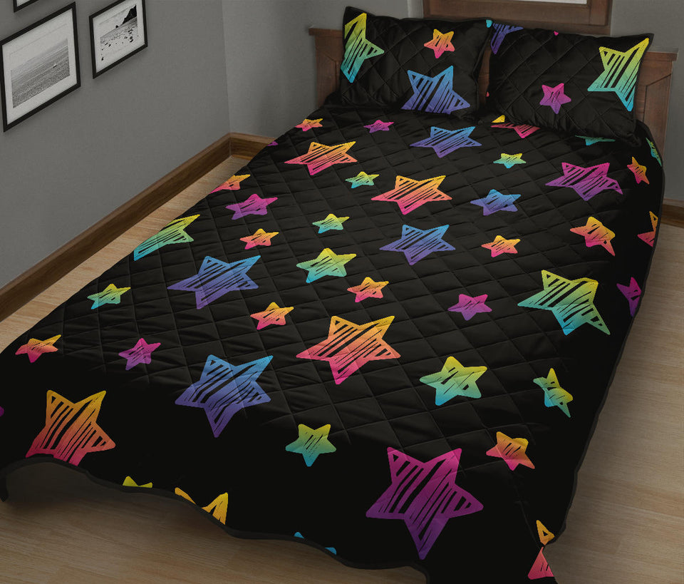 Colorful star pattern Quilt Bed Set