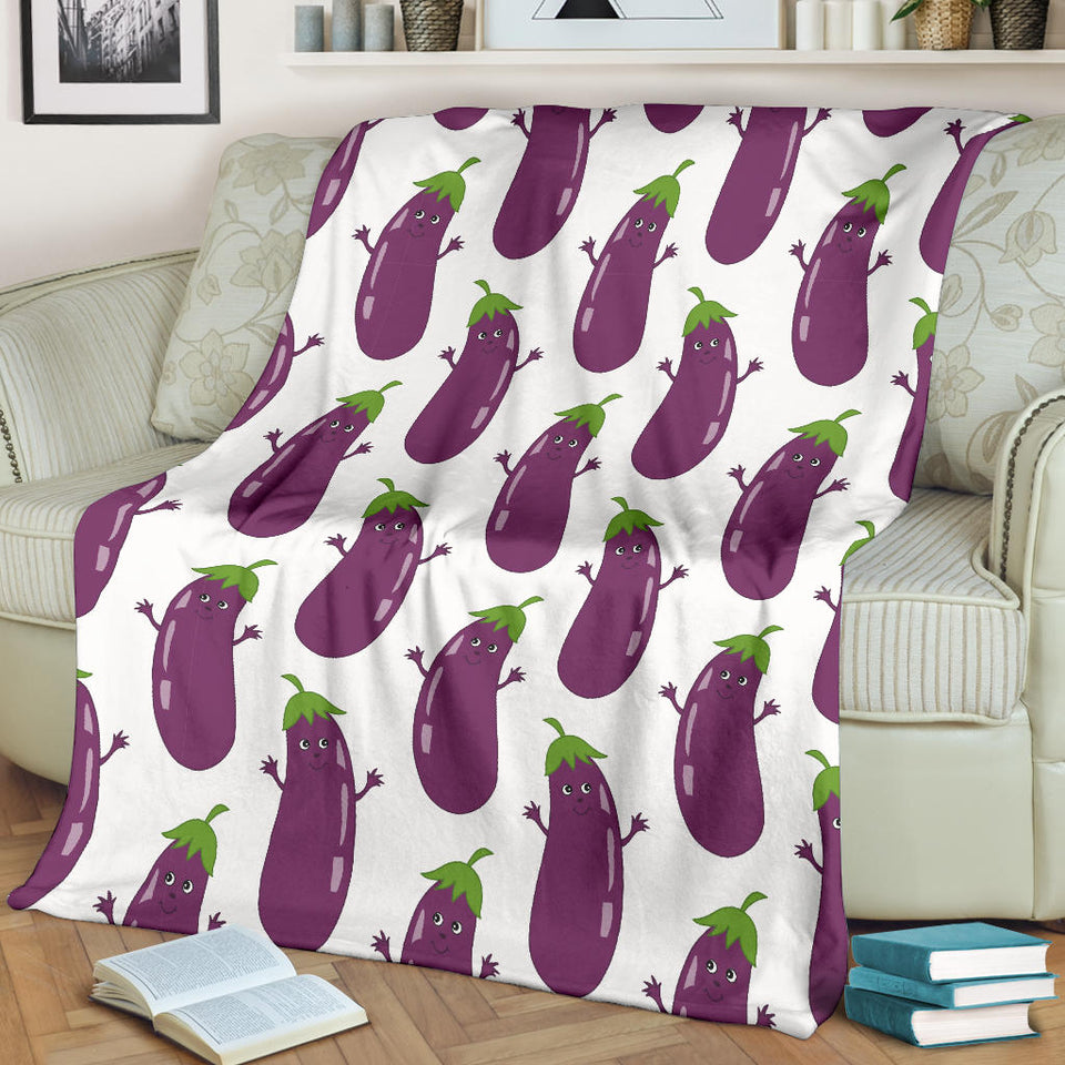 Eggplant Pattern Print Design 01 Premium Blanket