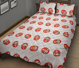 Daruma japanese wooden doll pattern Quilt Bed Set