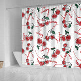 Hand Drawn Cherry Pattern Shower Curtain Fulfilled In US