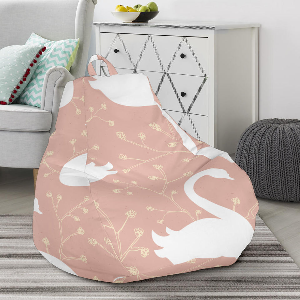 Swan Flower Light Pink Background Bean Bag Cover