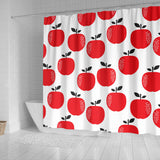 Red Apples White Background Shower Curtain Fulfilled In US