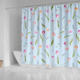Watercolor Tulips Pattern Shower Curtain Fulfilled In US