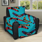 Boomerang Australian aboriginal ornament blue background Recliner Cover Protector