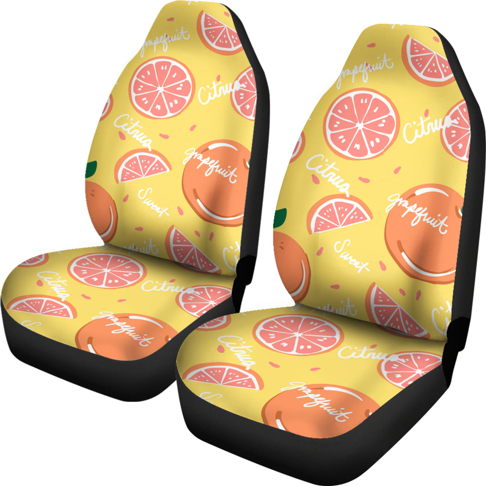 Grapefruit Yellow Background Universal Fit Car Seat Covers