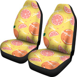 Grapefruit Yellow Background Universal Fit Car Seat Covers