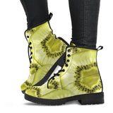 Sliced Kiwi Pattern Leather Boots