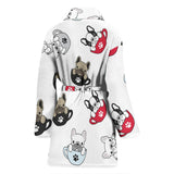 French Bulldog Cup Paw Pattern Women'S Bathrobe