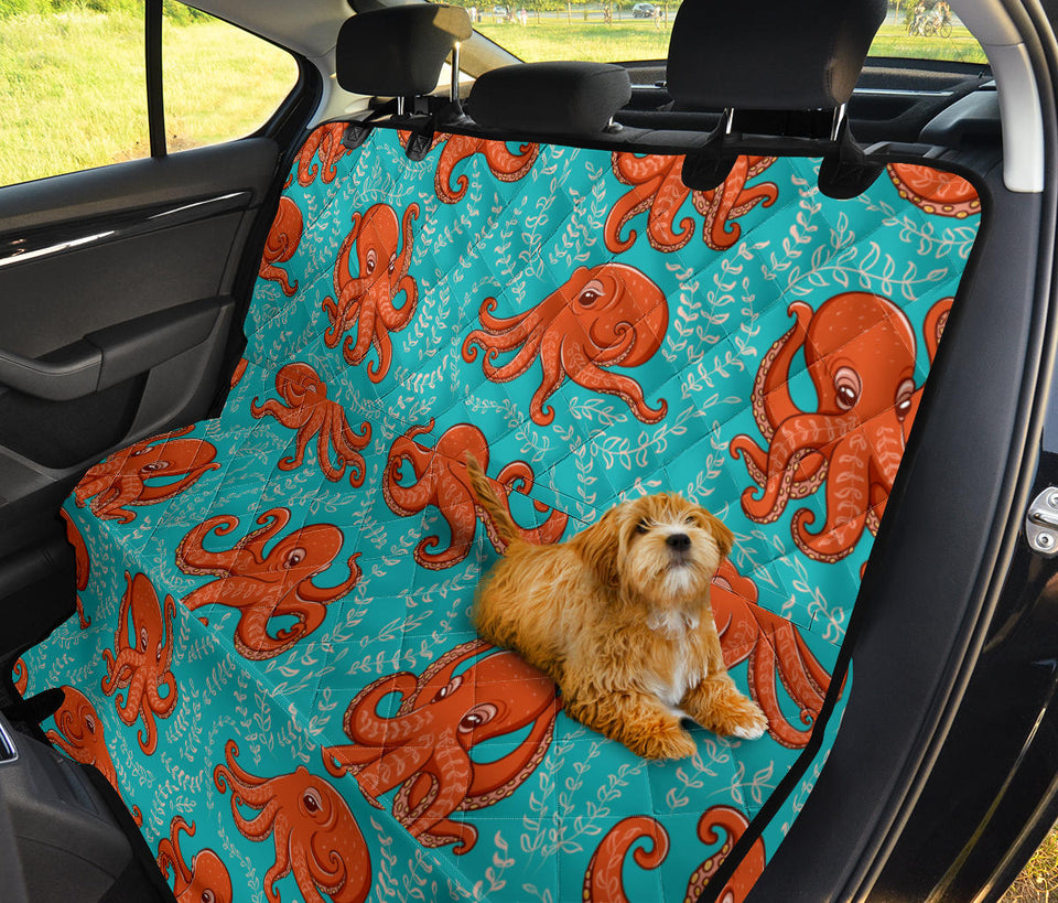 Octopus Turquoise Background Dog Car Seat Covers