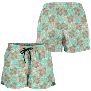 Hippopotamus Pattern Print Design 02 Women Shorts
