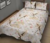 Beautiful Japanese cranes pattern Quilt Bed Set